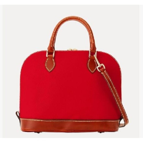 Dooney & Bourke Pebble Grain Zip Zip Satchel Wine Red Leather Bag NWT - Picture 4 of 6